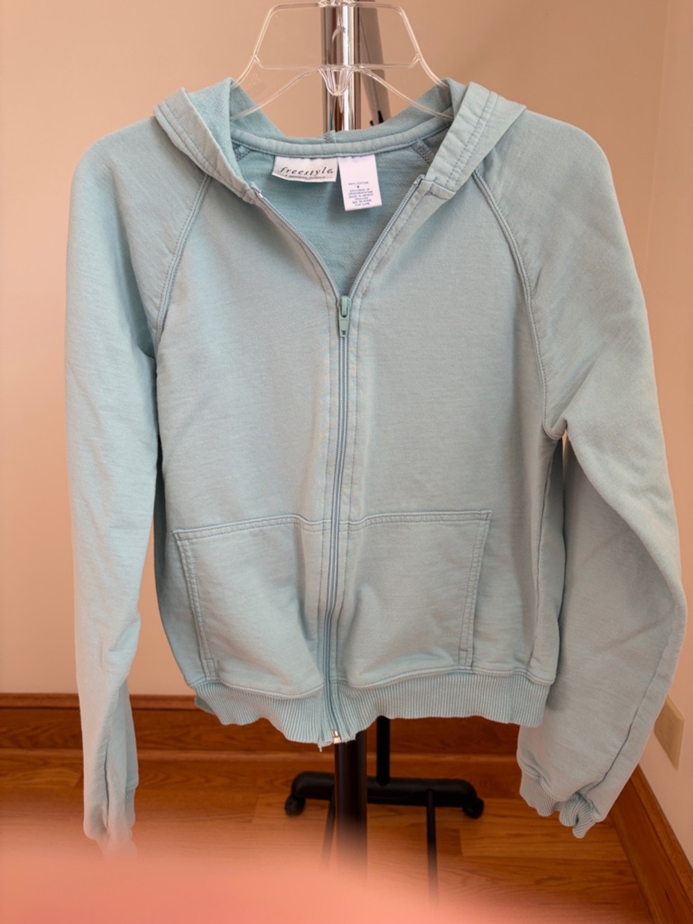 Danskin Freestyle Women’s Light Aqua Zip-Up Hoodie